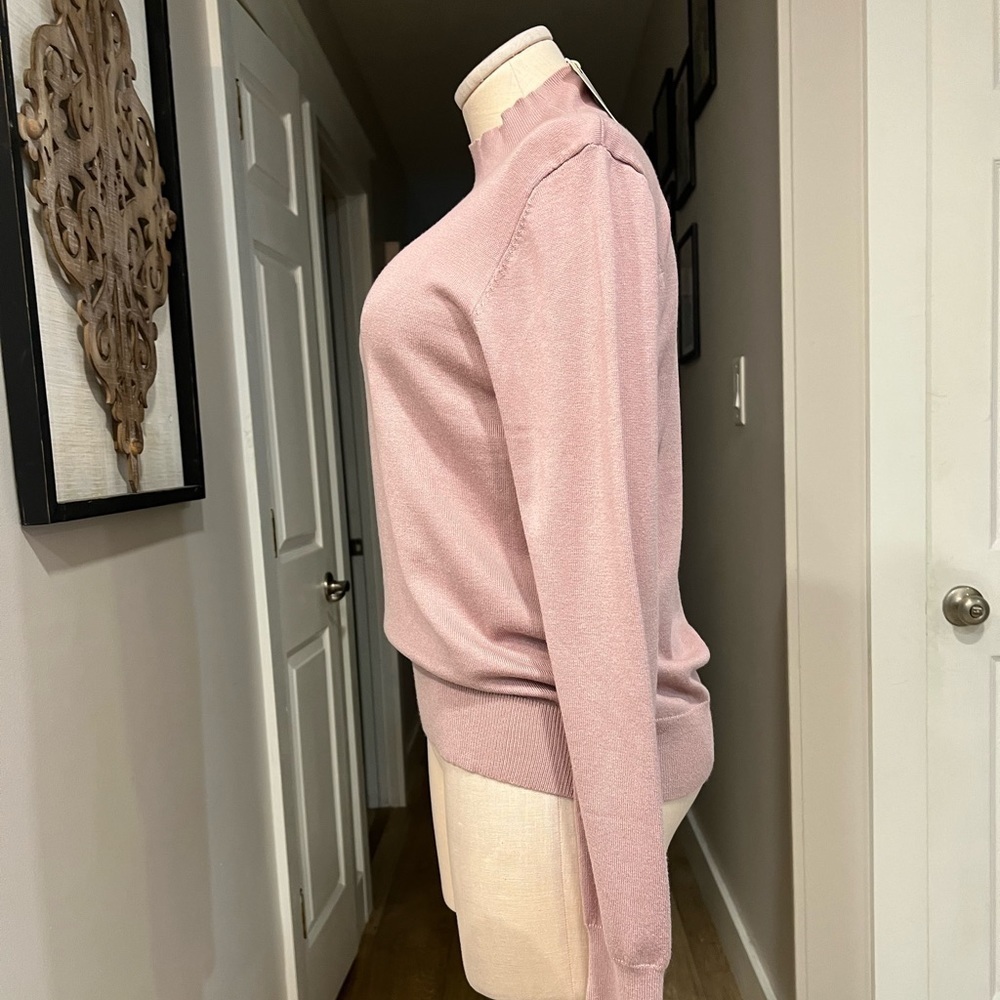 26 INTERNATIONAL lavender/pink long sleeve mock neck lightweight sweater - Picture 11 of 12